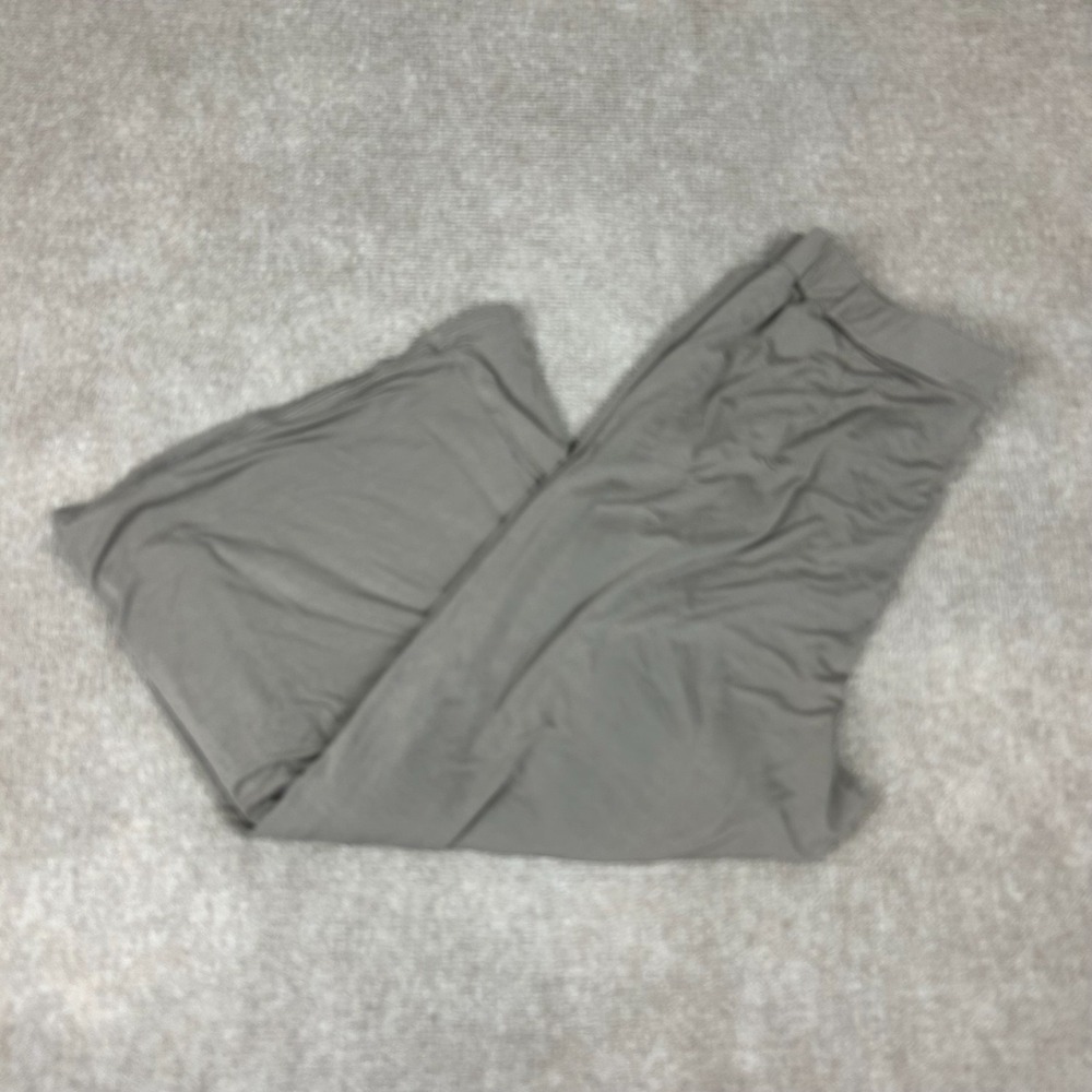Good Luck Gem Overlap Wrap Ankle Pants Women's Large Gray Rayon Stretch Wide Leg